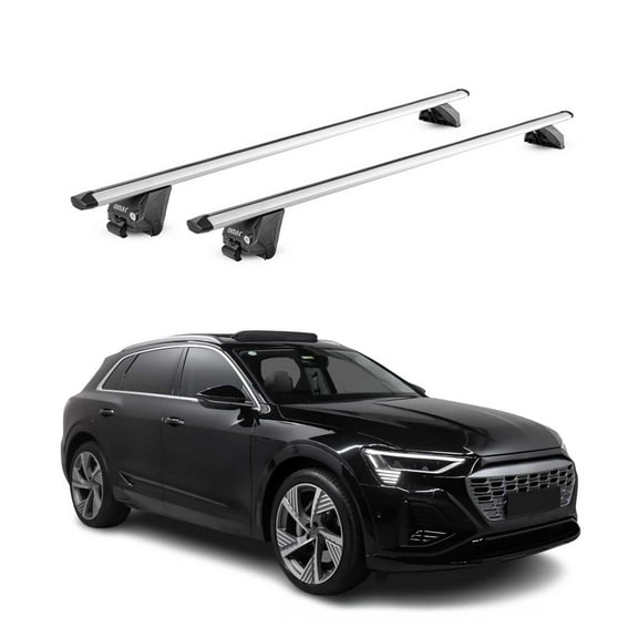 OMAC Roof Rack Cross Bars Luggage Carrier for Audi e-tron 2019-23 Alu Silver Grey 2X
