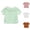 Green, variant on Paiwinds Baby Girls Flounce Trim Button Shoulder Short Sleeve Top Soft Cotton Solid Color Casual Blouse for Infants