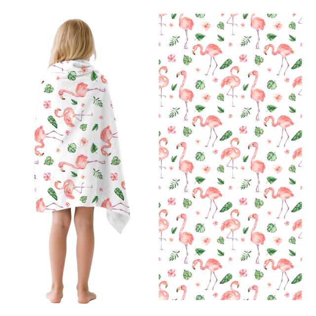 Toalla de Playa ZhowHoHo con Diseño de Flamenco para Niños en Microfibra 76x150 cm
