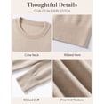 thumbnail image 4 of QUALFORT Women’s Crew Neck Pullover Sweater, Soft Lightweight Long Sleeve Knit Top, Beige, Size XL, 4 of 7