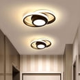 thumbnail image 3 of Modern Creative Ceiling Light Fixture Round Design Small Black Ceiling Lamp Shade,32w (warm Light), 3 of 5