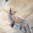 thumbnail image 2 of 15.75" White and Brown Snow Fox Covered Throw Pillow, 2 of 2