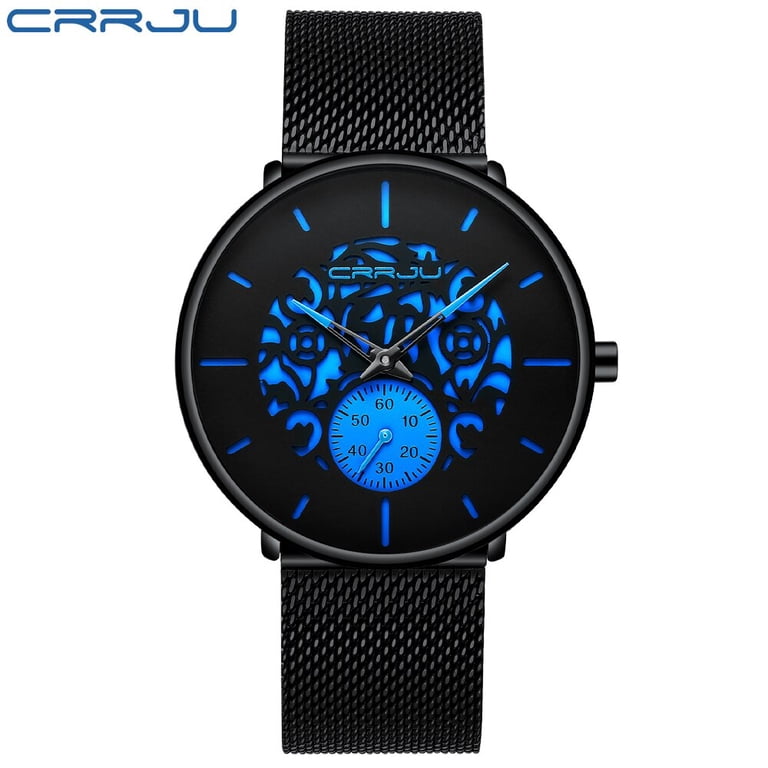 Ultra-Thin Minimalist - Fashion Wrist Watch for Men Stainless Steel Mesh Band Amazon.com: SENRUD Men main image 3