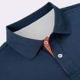 thumbnail image 4 of Mens Tshirts Short Sleeve Button Up Collared Summer Golf Sports Dressy Polo Shirts Moisture Wicking Casual Breathable Deer Printed Men's Shirts Navy L, 4 of 4