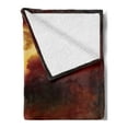 thumbnail image 2 of Nature Soft Flannel Fleece Blanket, Apocalyptic Backdrop with Storm Beams and Full Moon End of World Like Hell Theme, Cozy Plush for Indoor and Outdoor Use, 70" x 90", Orange Yellow, by Ambesonne, 2 of 5