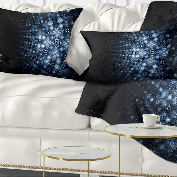 Designart Digital Fractal Flower Perspective - Abstract Throw Pillow - 12x20