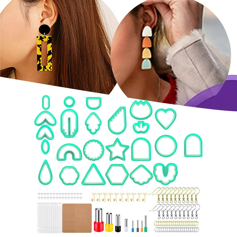 PolymerClay Cutters Clay Earring Making Kit For Earrings Jewelry Making  Clay Earring Cutters With Earring Cards For DIY Craft