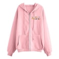 thumbnail image 5 of Cropped Zip Up Hoodie Women Oversized Womens Sweatshirt Casual Daily Outfit Women's Hoodies And Sweatshirts With Hood For Everyday Wear Long Sleeve Design Back To School Print Pairing Jeans, 5 of 6
