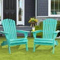 uhomepro Set of 2 Folding Adirondack Chairs, WeatherResistant Lawn