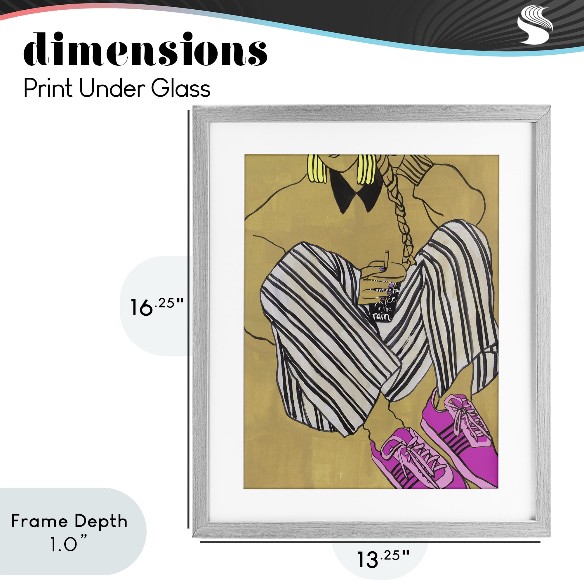 Stupell Industries Crimson Thread Fashionista Gray Framed Print Under Glass, design by Melissa Wang
