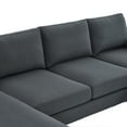 thumbnail image 5 of U-Shaped Sectional Sofa with Double Chaise, 110" Linen Fabric Couch Sofa with Metal Legs and Removable Cushions, Armrests, 4-Seat Sectional Couch for Living Room, Apartment, Office, Dark Gray, 5 of 7