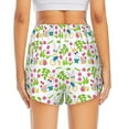 thumbnail image 3 of Picia Happy Easter Pattern Women's 2 in 1 Athletic Running Shorts High Waisted Workout Casual Gym Sweat Shorts with Comfy Liner Zipper Pockets-Medium, 3 of 9