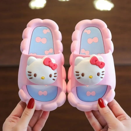 

Sanrios Cinnamoroll HelloKittys Anime Figure Cartoon Summer Indoor Sandals Shower Room Non-slip Shoe Cute Adult Children Slipper