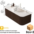 thumbnail image 2 of 48" Bathroom Vanity with Sink, Floating Plywood Bathroom Vanities with Ultra-Thin Ceramic Basin and Marble Top, 2 Large Soft-Closing Storage Drawers, Pre-Assembled Cabinet, Dark Walnut, 2 of 6