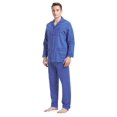 thumbnail image 5 of Amaxer Mens Cotton Flannel Pajama Set, Long Sleeve Button‑Down Top & Elastic Waist Long Pants, Breathable Sleep Loungewear, Size XXL, 5 of 6