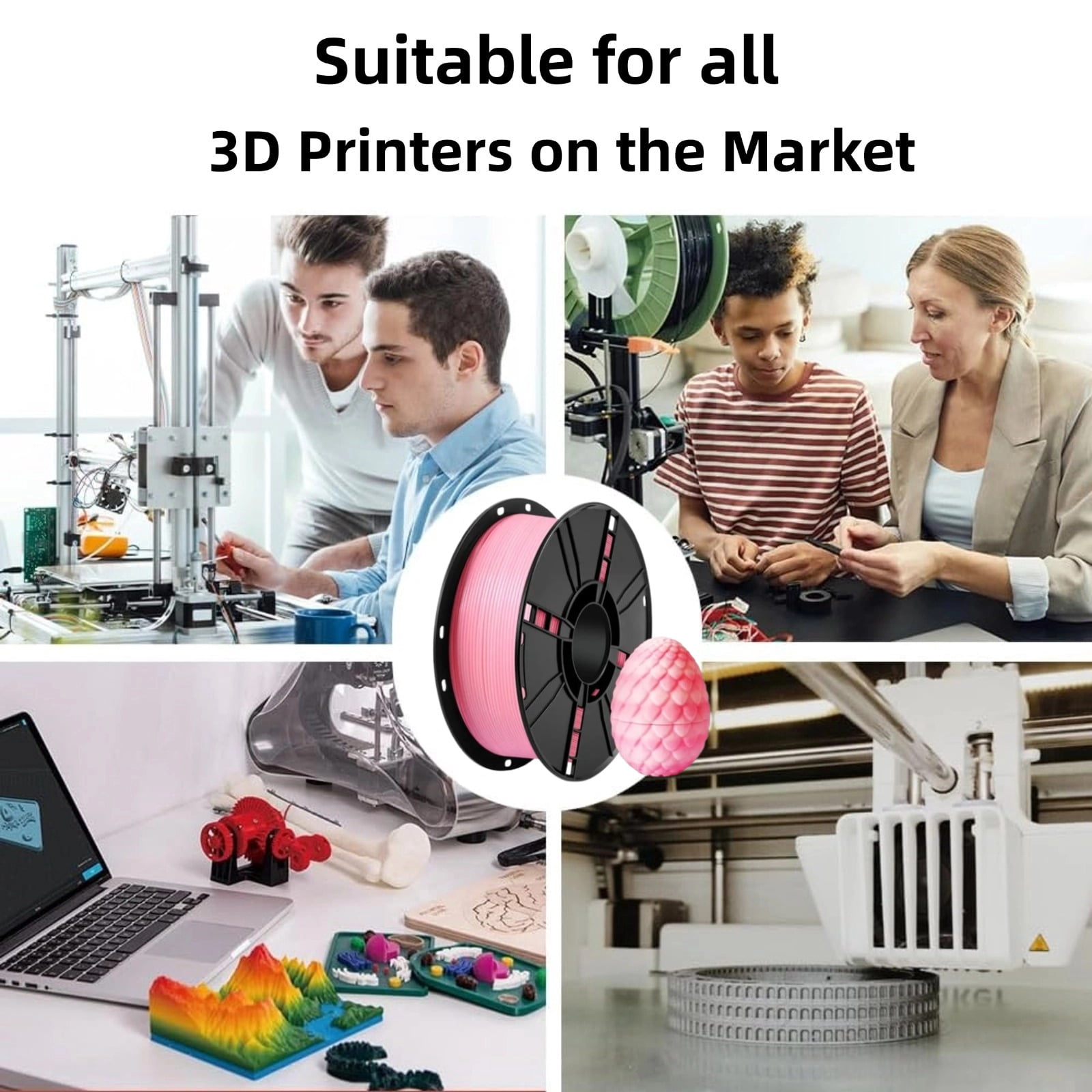 Crystal PLA 3D Printer Filament 1.75mm, Dimensional Accuracy +/- 0.02 mm, 1KG Spool (2.2lbs) Fits Most FDM 3D Printers
