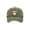 thumbnail image 2 of WULMLEO Unisex Vintage Christmas Baseball Hats Santa Pattern Embroidery Multi Sun Hats Army Green One Size, 2 of 6