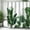 1_White & Green, variant on Boho Sage Green Shower Curtain, Plant Palm Leaf Bathroom Curtain Waterproof, 12 Hooks