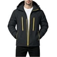 thumbnail image 2 of Sevevn Men Rain Jacket Hooded Regular Fit Waterproof Mesh Lined Fabric Dual Chest Zip Pockets Side Zip Pockets Neon Zipper Trim Cuffs For Hiking Wear, 2 of 7