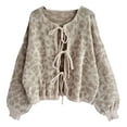 thumbnail image 4 of Women's Coats Lightweight Leopard Print Cardigan Knit Fall Outfits Clothes, 4 of 5
