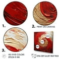 thumbnail image 3 of Designart "Spiraling Red And Gold Whimsical Whirl" Abstract Spirals Wall Decor, 3 of 7