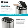 thumbnail image 4 of Kraus 13 gal Touchless Motion Sensor Trash Can in Stainless Steel Finish with Soft Shut Lid, 4 of 9
