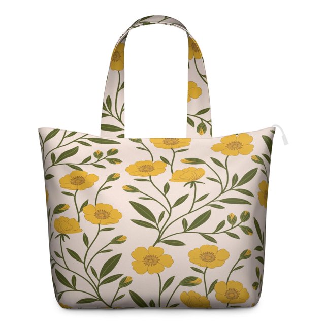 Rustic Wildflower Sunflower Bag Boho Floral Weekender Duffel, , Lightweight, Autumn-Inspired