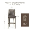 thumbnail image 5 of Open Box Maven Lane Vienna Bar Stool in Reclaimed Oak Finish w/ Vegan Leather, 5 of 6