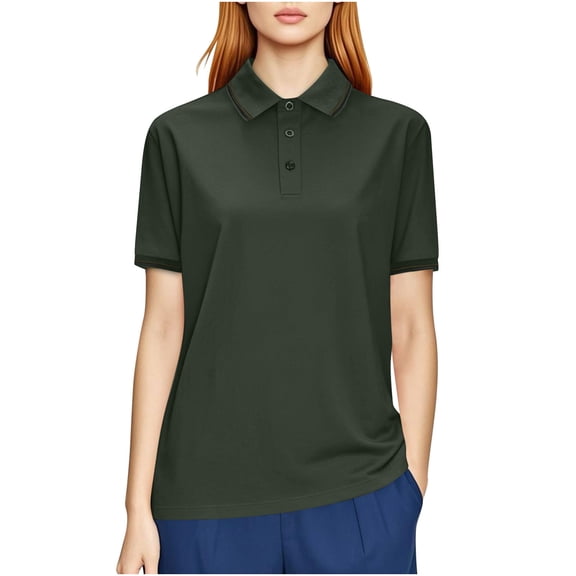 Women's Quick Dry Sports Lapel Short Sleeve Shirt Moisture Wicking Athletic Top for Gym Running Workout and Casual Work Wear