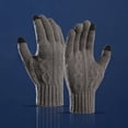 thumbnail image 3 of Unisex Touchscreen Gloves Stretch Knitted Texting Gloves Warm Windproof Solid Color Mittens For Men and Women, 3 of 8