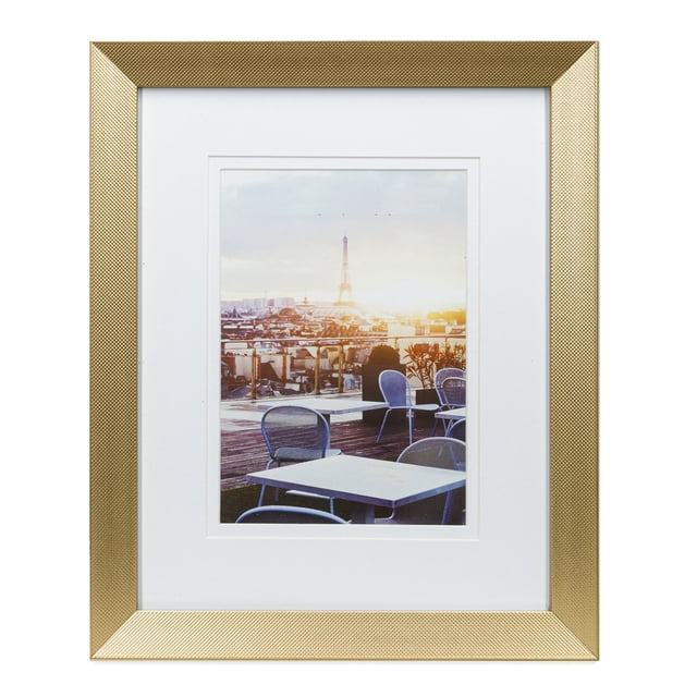 Unbranded Knurl 5x7in Brushed Brass Photo Frame, Decorative Tabletop and Wall Picture Frame