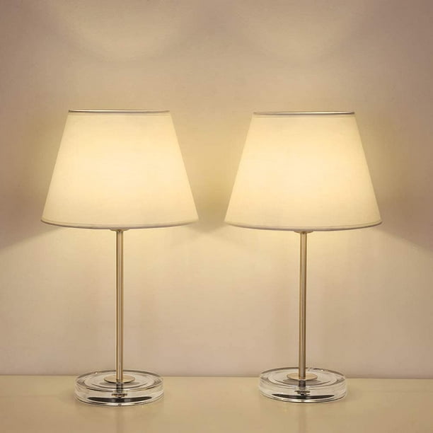 Modern Silver Table Lamps Set Of 2 With, Acrylic Gold Table Lamp