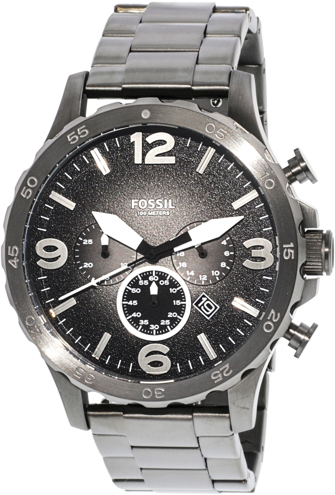 Fossil Men's Nate JR1437 Grey StainlessSteel Analog Quartz Fashion