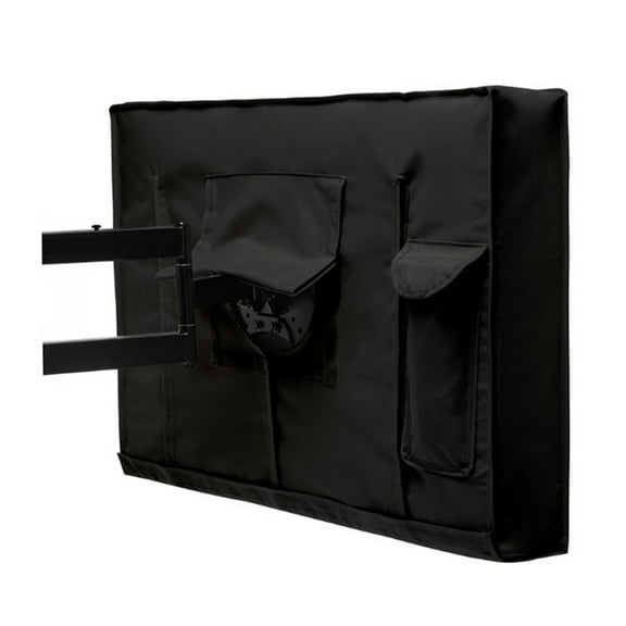 WHAMVOX Outdoor TV Cover for 22-24Inches with Bottom Cover Weatherproof and Material with Free Microfiber Cloth Protect Your (Black)