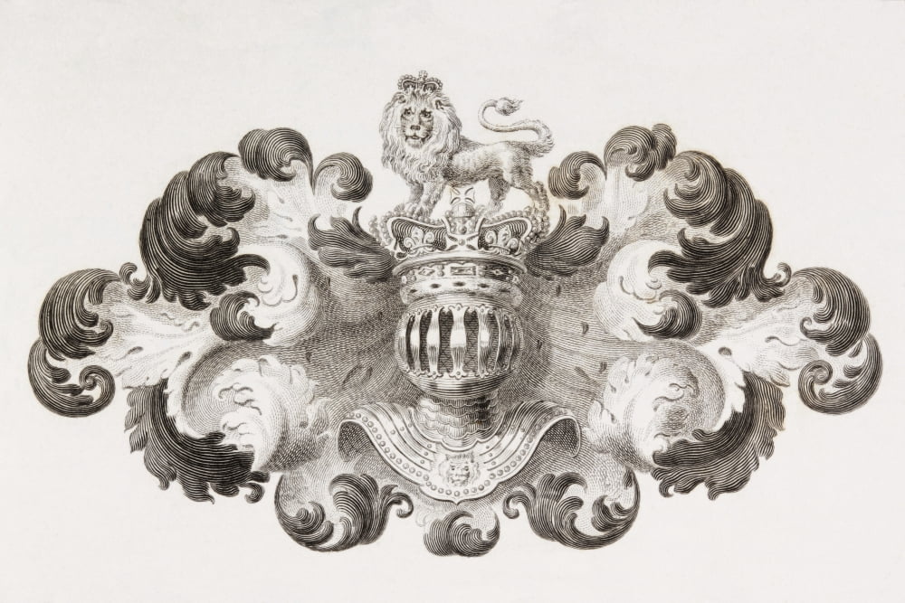 Helmet Crest And Mantling Or Lambrequin Of The British Sovereign From The Cyclopaedia Or Universal Dictionary Of Arts Sciences And Literature By Abraham Rees Published London 1820 Canvas Art - Ken Wel