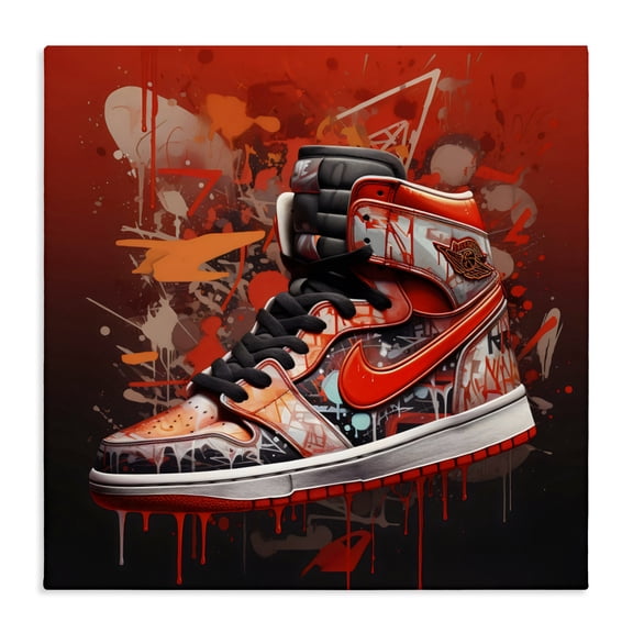 Stupell Industries Modern Shades Of Red Sneaker Canvas Art, 17 x 17, by Creative Studio