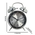 thumbnail image 2 of Holloyiver Alarm Clock, Twin Bell Galvanized Metal 4.5" Extra Loud Quartz Battery Operated with Backlight for Bedside Table, Vintage Silent Non-Ticking Old Fashioned Decorative Desk Clocks, 2 of 7