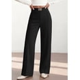 thumbnail image 6 of PRETTYGARDEN Women's High Waisted Dressy Casual Pants | Decoration Buckle,Front Seam Trousers with Pockets,Business Casual Outfits,Work Office Slacks,Daily Palazzo Pants All Season, 6 of 10
