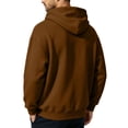 thumbnail image 3 of Boyscolos Men's Zip Up Hoodie Trendy Long Sleeve Slim Fit Sweatshirt Drawstring Gym Athletic Hooded Jacket with Pocket Brown L, 3 of 5