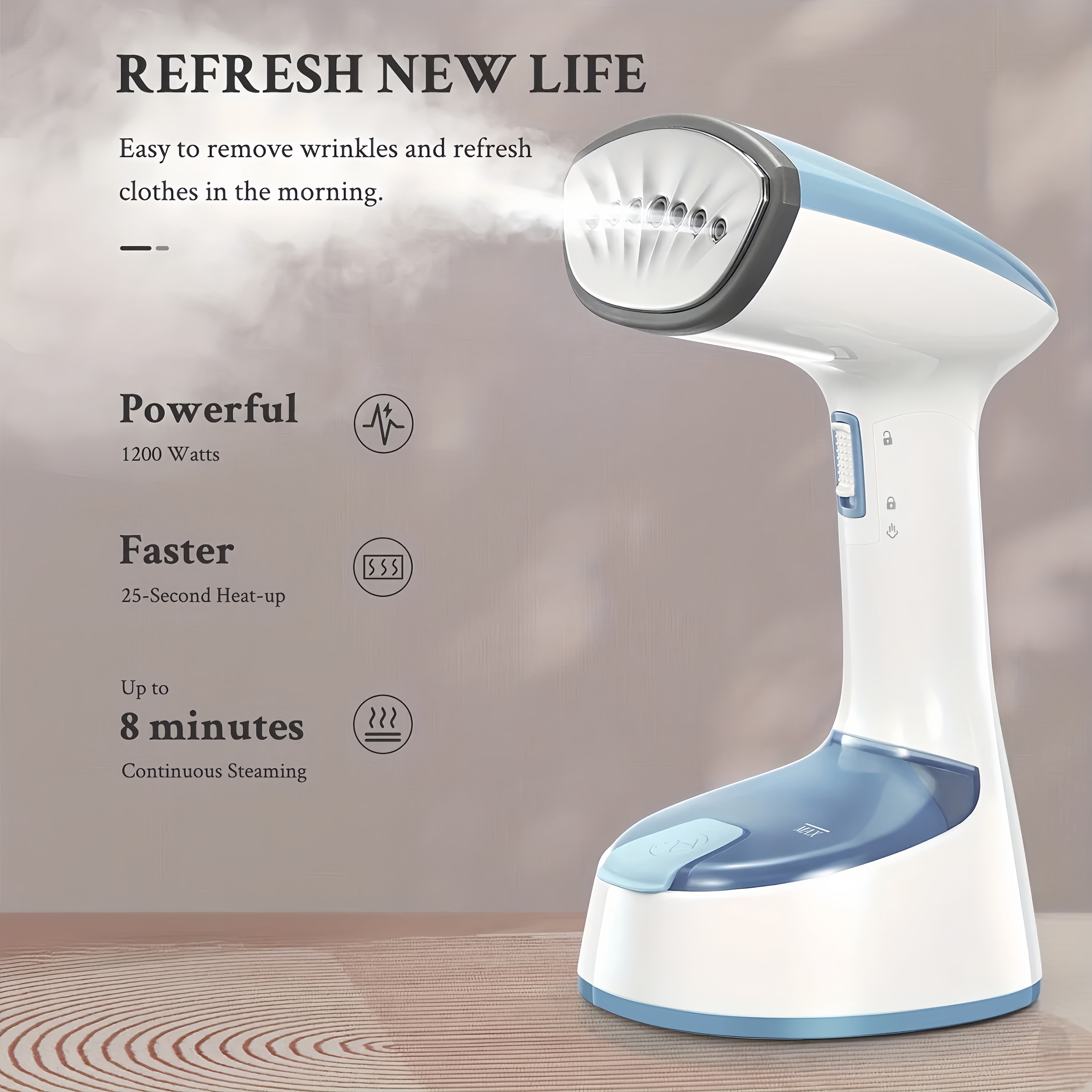 Handheld Steamer, 1200W Fast Steam in 20s, Foldable Travel Steamer Iron for Clothes, Portable for Home & Trips