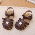 thumbnail image 4 of KPOPLK Toddler Girl Sandals Wide Toe Box Mary Jane Dress Shoes for Party School Uniform Summer Flower Girls Shoes Size 5.5,Brown, 4 of 6