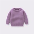 thumbnail image 2 of Toimothcn Toddler Boys Sweater Simple Solid Color Ribbed Knit Sweaters Long Sleeve Crew Neck Warm Soft Loose Fit Pullover Knitted Sweater Lovely Boy'S Clothing, 2 of 4