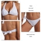 thumbnail image 5 of Conjunto de bikini con cuello halter y tirantes anudados para mujer, color blanco, talla L, 5 of 6