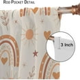 thumbnail image 6 of Boho Rainbow Curtains, Lovely Rainbow Love Sun and Brown Peach Star Pattern, Children Boys Girls Bedroom Living Room Nursery Nursery Decorative Curtains, 2 Panel Set,42X54 Inch, 6 of 6
