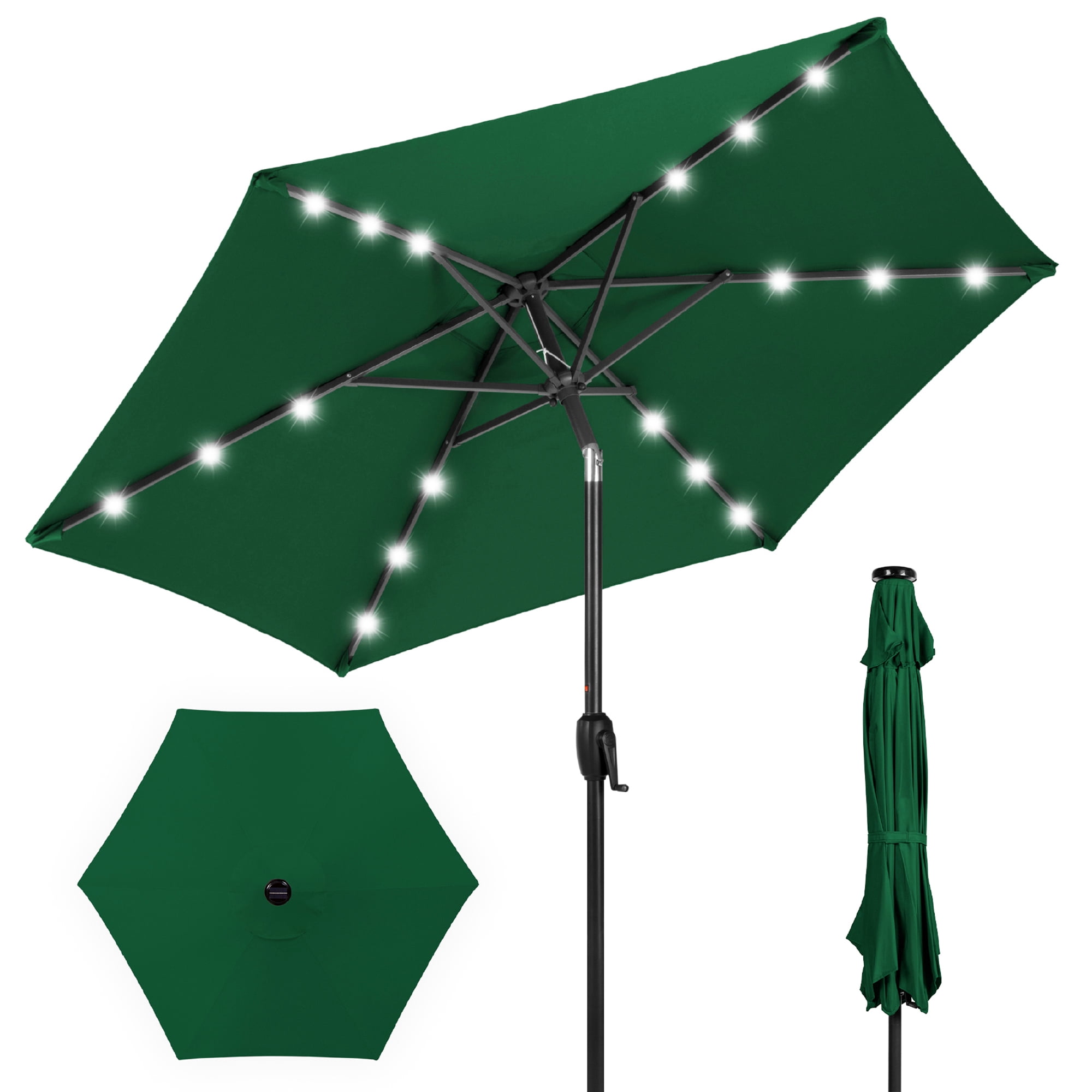 best choice patio umbrella 7ft Products 7.5ft Solar LED Lighted Umbrella, Table Market Umbrella with Tilt and Crank, Outdoor Umbrella for Garden, Deck, Backyard, Pool and Beach Turn your outdoor dining area into a shaded lounge for family and friends for any occasion Outdoor Solar Patio Umbrella, 7.5ft,