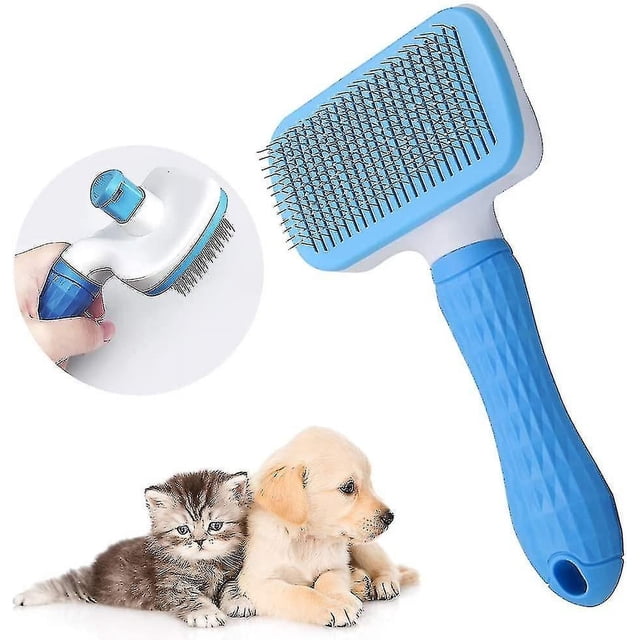 Cepillo para perros y gatos, cepillo autolimpiante, cepillo para el cuidado de perros, cepillo para perros de pelo largo