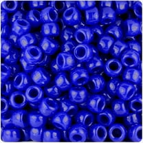 BeadTin Royal Blue Opaque 9mm Barrel Pony Beads (500pc)