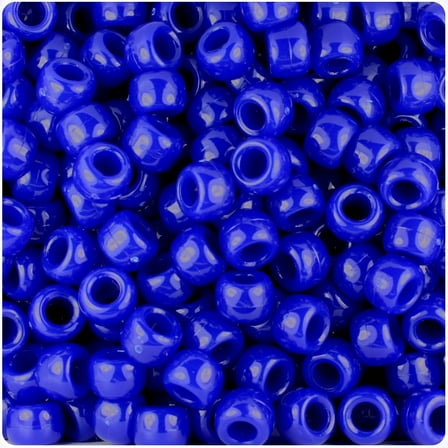 BeadTin Royal Blue Opaque 9mm Barrel Pony Beads (500pc)