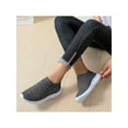 thumbnail image 6 of Daeful Women Sneakers Knit Upper Flats Rhinestone Casual Shoes Travel Fashion Mesh Slip On Sock Sneaker Gray 5, 6 of 7