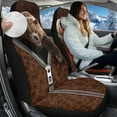 thumbnail image 2 of Uorisanigo Universal Car Seat Covers, Soft Dog Paw Brown Bear Print Auto Bucket Seat Covers Fluffy Furry Car Seats Cover Cushion Accessories for Men, Set of 2, 2 of 7